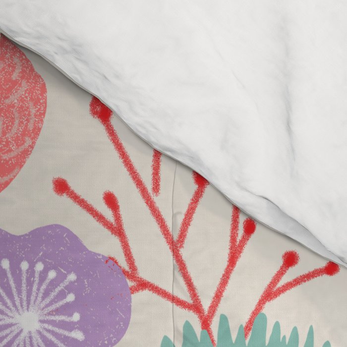 Bird and Flowers - Warbler by Andrea Lauren Comforter Gallery Image 4