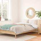 Bird and Flowers - Warbler by Andrea Lauren Duvet Cover Gallery Image 2