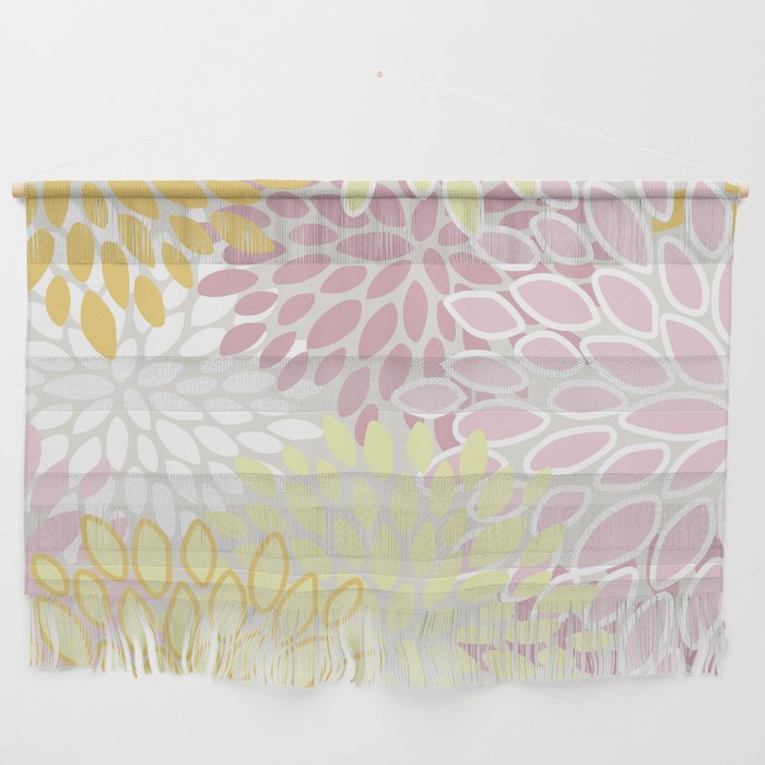 Floral Prints, Soft, Yellow and Pink, Design Prints Wall Hanging Gallery Image 1