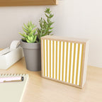 Large Mustard Yellow and White Cabana Tent Stripe Mini Art Print Gallery Image 2