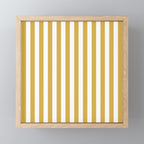 Large Mustard Yellow and White Cabana Tent Stripe Mini Art Print Gallery Image 1