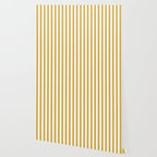 Large Mustard Yellow and White Cabana Tent Stripe Wallpaper Gallery Image 2