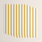 Large Mustard Yellow and White Cabana Tent Stripe Wrapping Paper Gallery Image 3