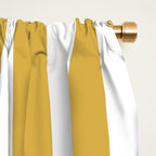 Large Mustard Yellow and White Cabana Tent Stripe Window Curtain Gallery Image 2