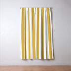 Large Mustard Yellow and White Cabana Tent Stripe Window Curtain Gallery Image 3
