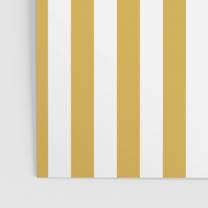 Large Mustard Yellow and White Cabana Tent Stripe Poster Gallery Image 3