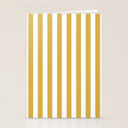 Large Mustard Yellow and White Cabana Tent Stripe Stationery Card Gallery Image 2