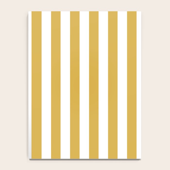 Large Mustard Yellow and White Cabana Tent Stripe Notebook Gallery Image 4