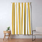 Large Mustard Yellow and White Cabana Tent Stripe Window Curtain Gallery Image 5