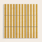 Large Mustard Yellow and White Cabana Tent Stripe Wood Wall Art Gallery Image 1