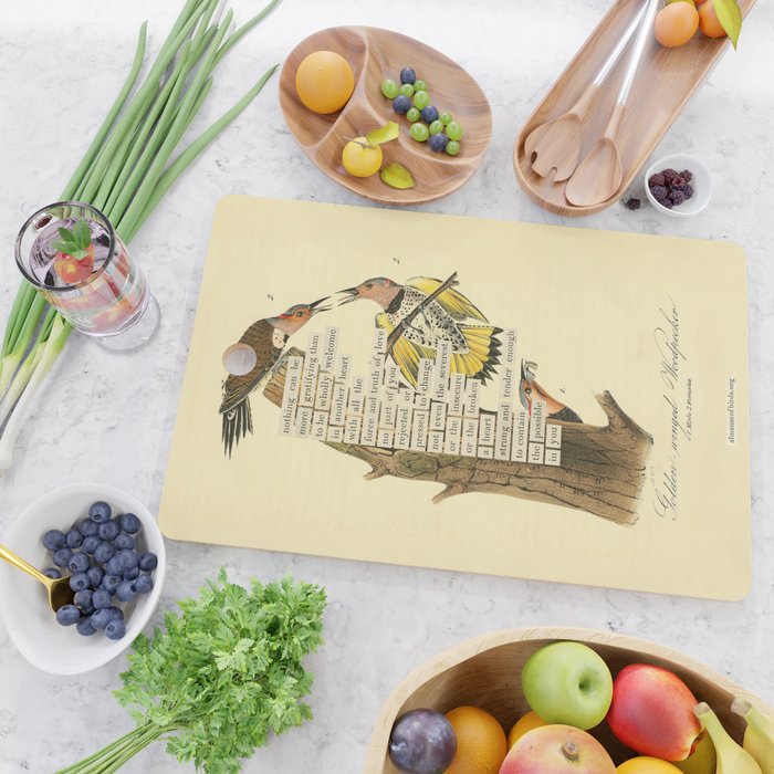 Bird Divinations: Golden-Winged Woodpecker (about: almanacofbirds.org) Cutting Board Gallery Image 2