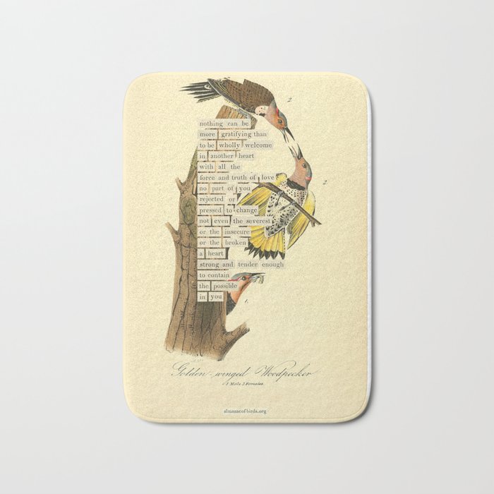 Bird Divinations: Golden-Winged Woodpecker (about: almanacofbirds.org) Bath Mat Gallery Image 1