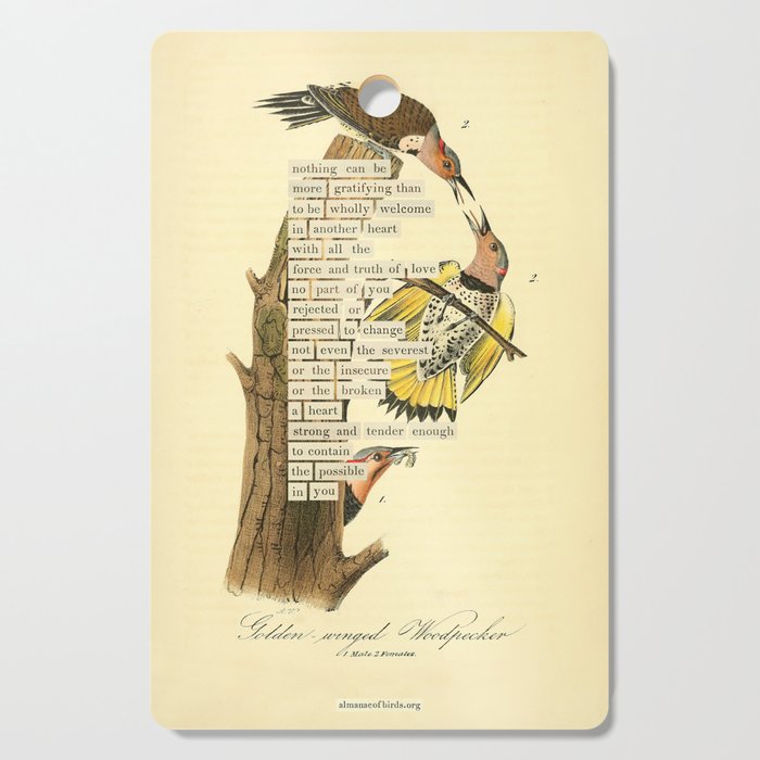 Bird Divinations: Golden-Winged Woodpecker (about: almanacofbirds.org) Cutting Board Gallery Image 1