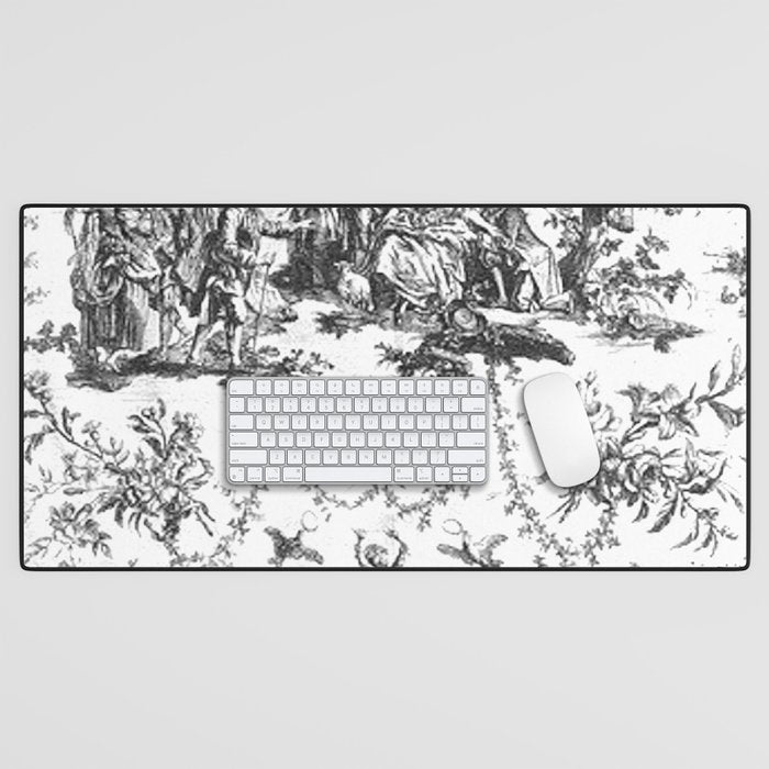 Antique 19th Century Romantic Rose Garland French Tapestry Desk Mat Gallery Image 1