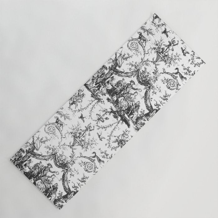 Antique 19th Century Romantic Rose Garland French Tapestry Yoga Mat Gallery Image 1