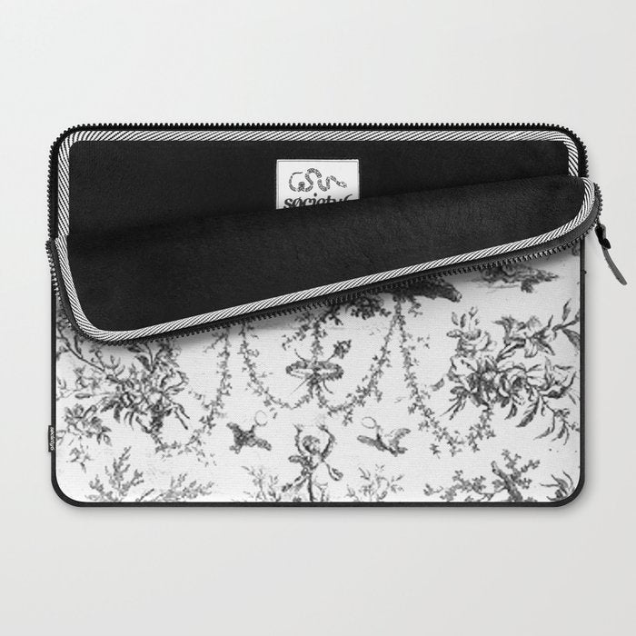 Antique 19th Century Romantic Rose Garland French Tapestry Laptop Sleeve Gallery Image 2