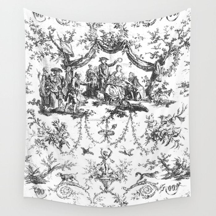 Antique 19th Century Romantic Rose Garland French Tapestry Wall Tapestry Gallery Image 1