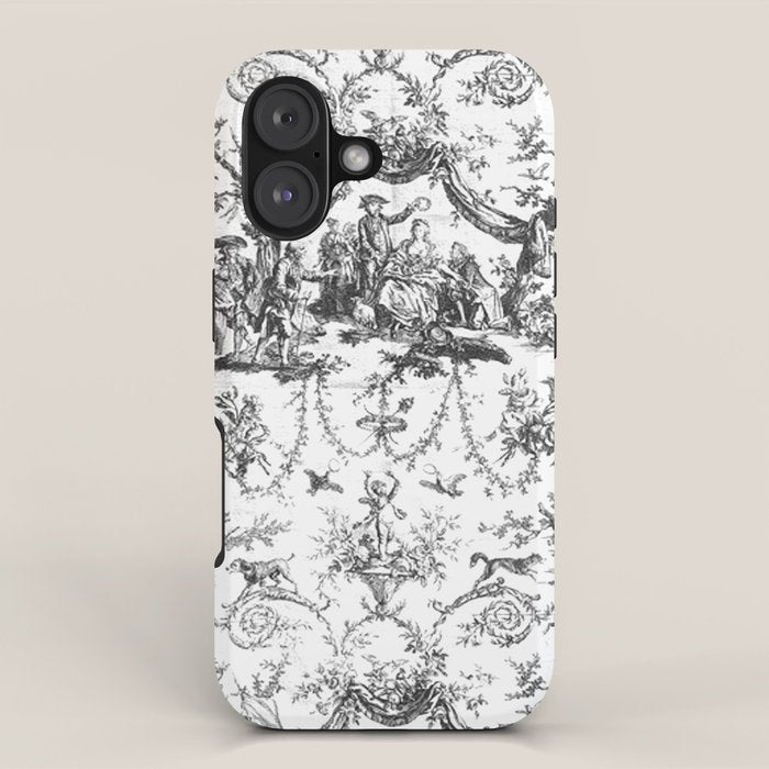 Antique 19th Century Romantic Rose Garland French Tapestry iPhone Case Gallery Image 1