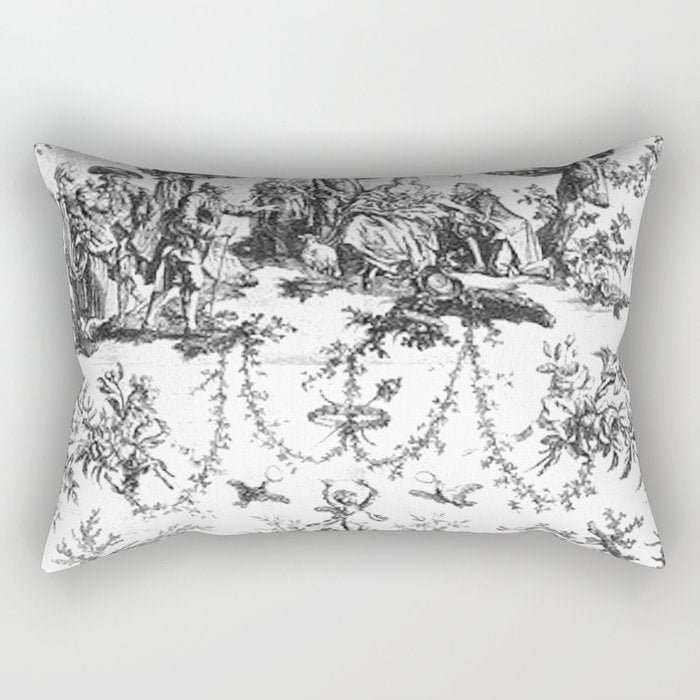 Antique 19th Century Romantic Rose Garland French Tapestry Rectangular Pillow Gallery Image 2