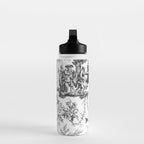 Antique 19th Century Romantic Rose Garland French Tapestry Water Bottle Gallery Image 3