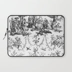Antique 19th Century Romantic Rose Garland French Tapestry Laptop Sleeve Gallery Image 1