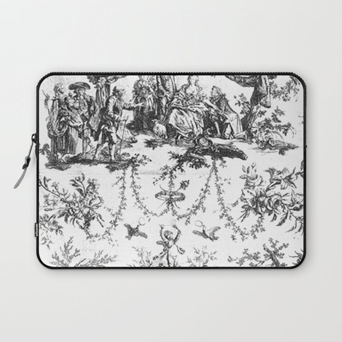 Antique 19th Century Romantic Rose Garland French Tapestry Laptop Sleeve Gallery Image 1