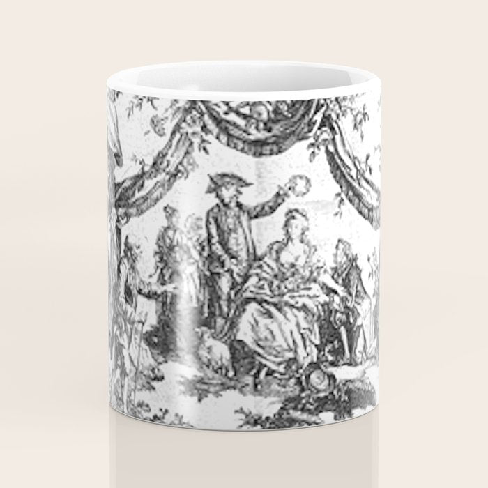Antique 19th Century Romantic Rose Garland French Tapestry Coffee Mug Gallery Image 4
