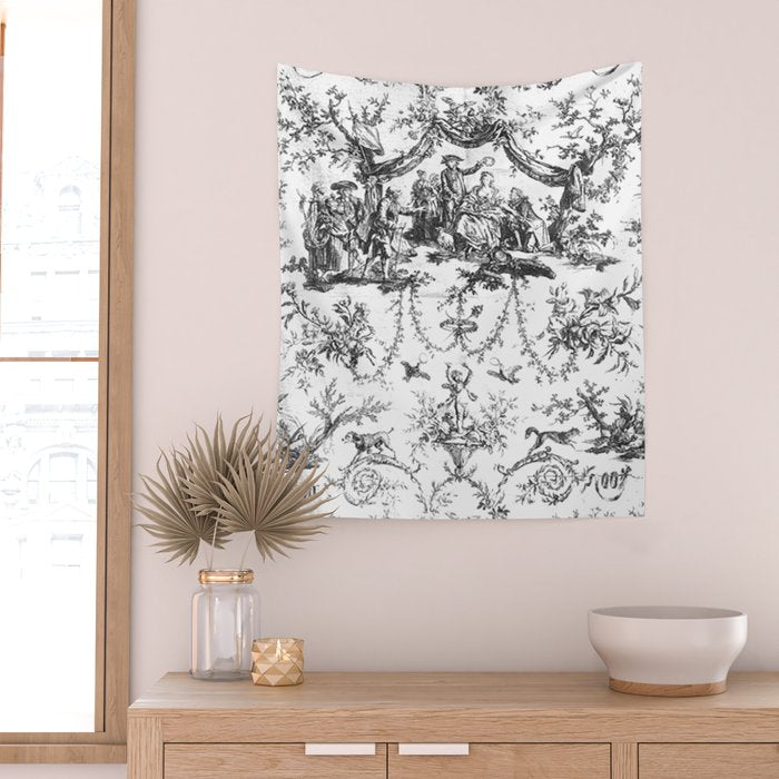 Antique 19th Century Romantic Rose Garland French Tapestry Wall Tapestry Gallery Image 2