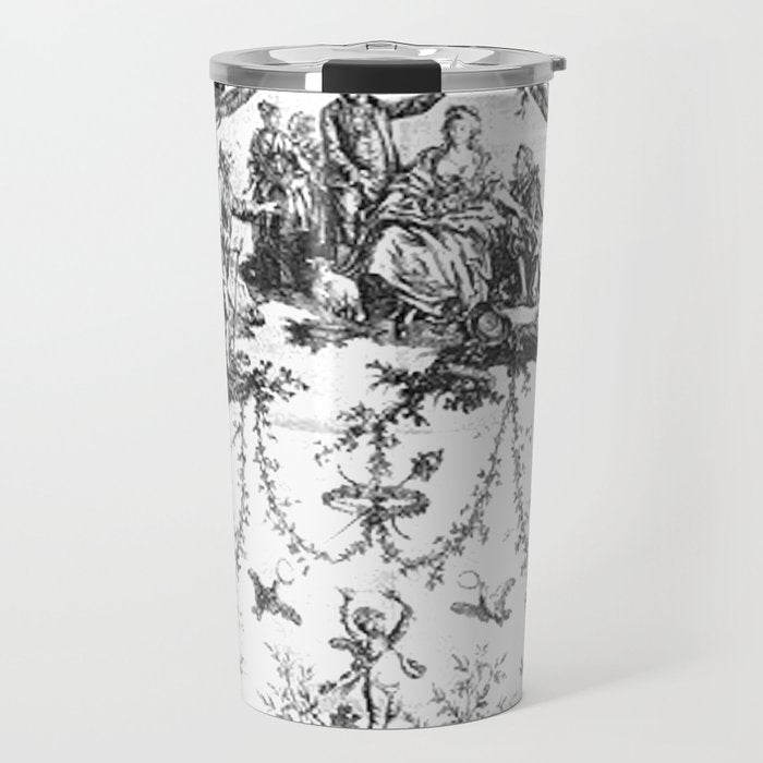 Antique 19th Century Romantic Rose Garland French Tapestry Travel Mug Gallery Image 1