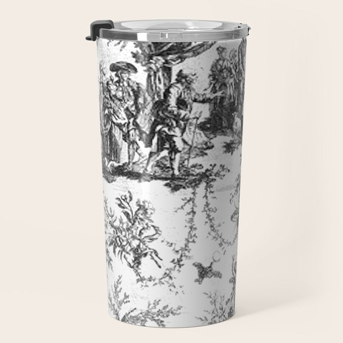 Antique 19th Century Romantic Rose Garland French Tapestry Travel Mug Gallery Image 3