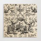 Antique 19th Century Romantic Rose Garland French Tapestry Wood Wall Art Gallery Image 1