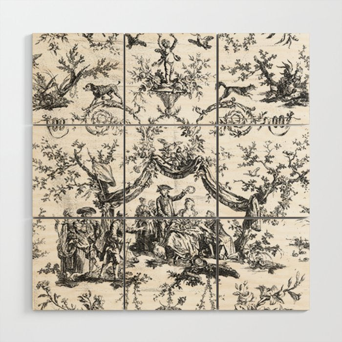 Antique 19th Century Romantic Rose Garland French Tapestry Wood Wall Art Gallery Image 1