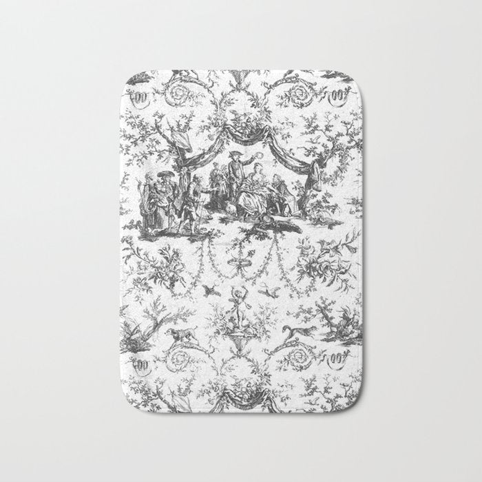 Antique 19th Century Romantic Rose Garland French Tapestry Bath Mat Gallery Image 1