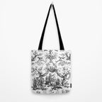 Antique 19th Century Romantic Rose Garland French Tapestry Tote Bag Gallery Image 2