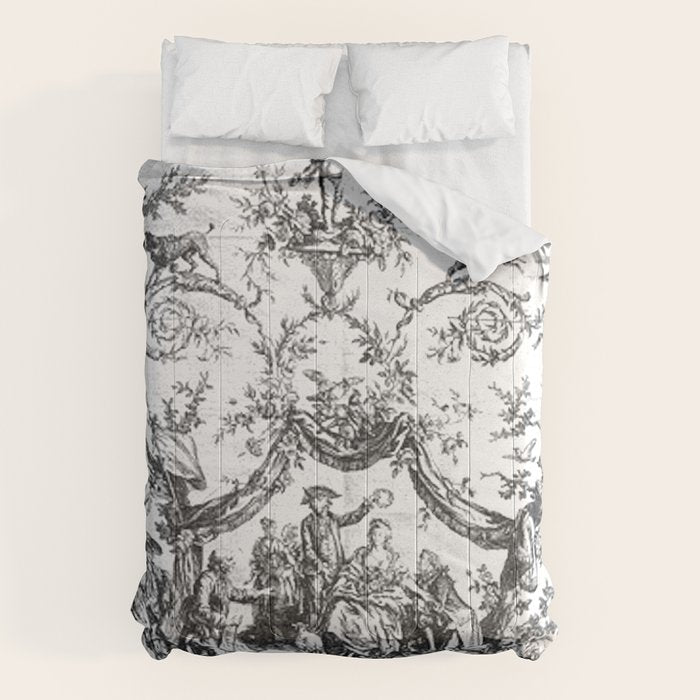 Antique 19th Century Romantic Rose Garland French Tapestry Comforter Gallery Image 1