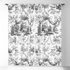Antique 19th Century Romantic Rose Garland French Tapestry Window Curtain Gallery Image 5