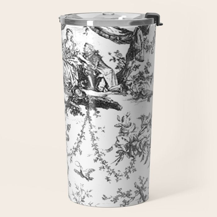 Antique 19th Century Romantic Rose Garland French Tapestry Travel Mug Gallery Image 2