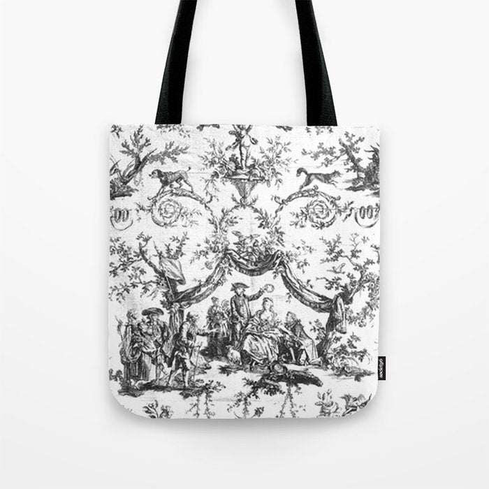 Antique 19th Century Romantic Rose Garland French Tapestry Tote Bag Gallery Image 1