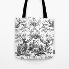 Antique 19th Century Romantic Rose Garland French Tapestry Tote Bag Gallery Image 1