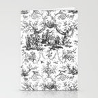 Antique 19th Century Romantic Rose Garland French Tapestry Stationery Card Gallery Image 2