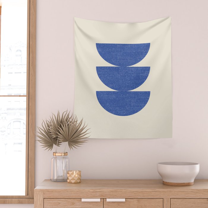 Half Circle 3 - Blue Wall Tapestry Gallery Image 2