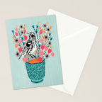 Tea and Flowers - Black and White Warbler by Andrea Lauren Stationery Card Gallery Image 2