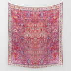 Pink Vintage Antique Oriental Traditional Moroccan Original Artwork Wall Tapestry Gallery Image 4