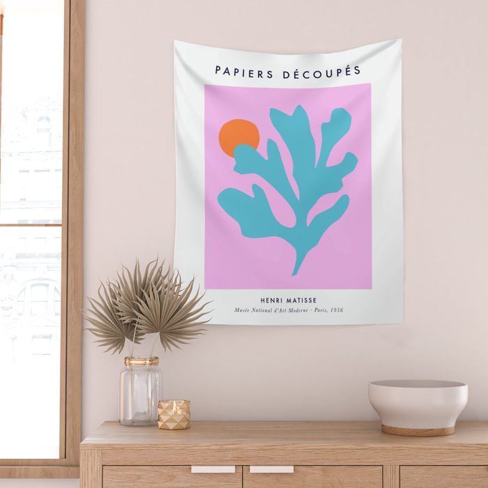 Matisse Poster 1. Leaf & Sun cut-outs Wall Tapestry Gallery Image 2