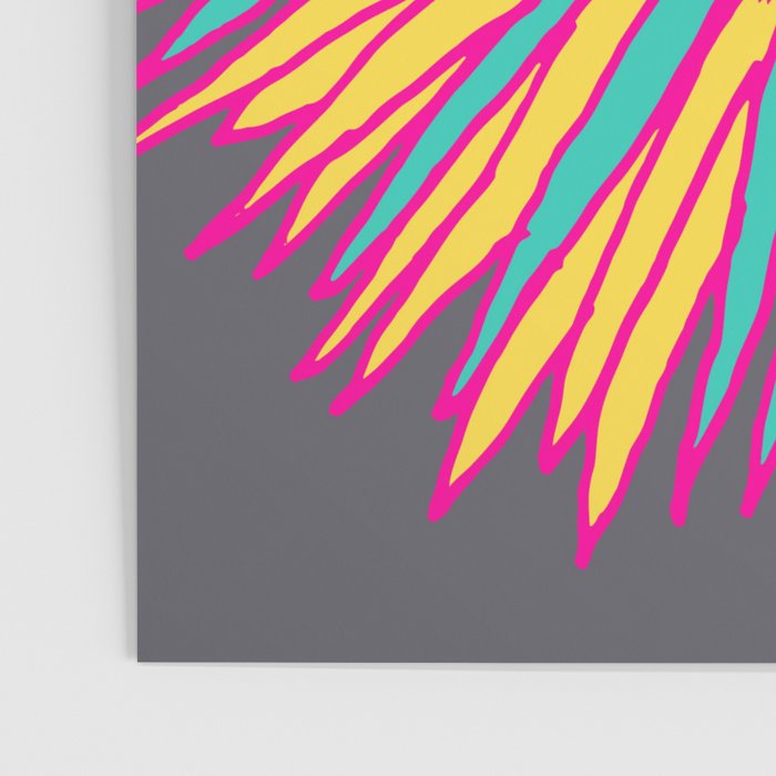 Neon Sunflower Line Art Poster Gallery Image 3