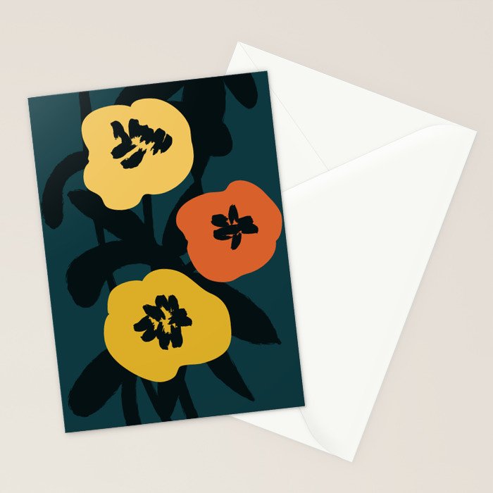 Midnight Flowers Stationery Card Gallery Image 2