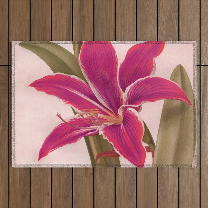 Vintage Floral Outdoor Rug Gallery Image 1