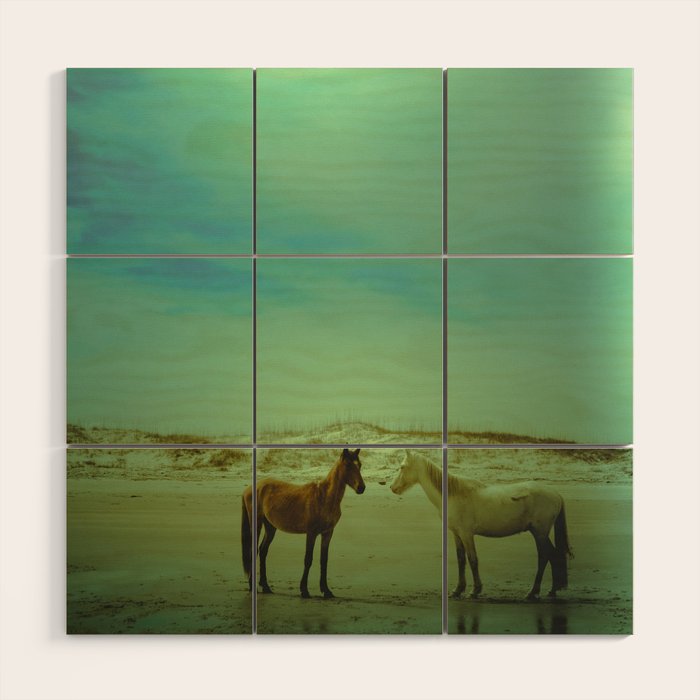 Wild Horses of Cumberland Island Wood Wall Art Gallery Image 1