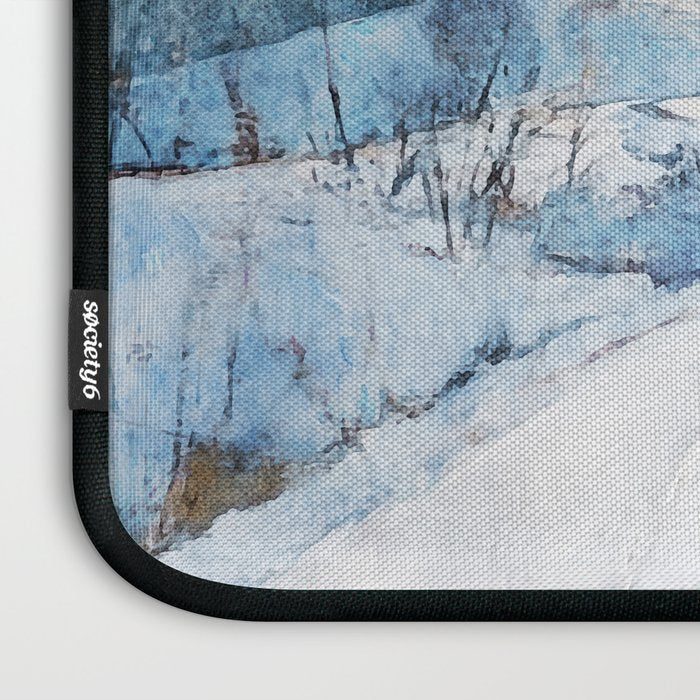 Snowy Curve Winter Watercolor Landscape Laptop Sleeve Gallery Image 3