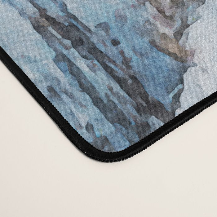 Snowy Curve Winter Watercolor Landscape Desk Mat Gallery Image 4